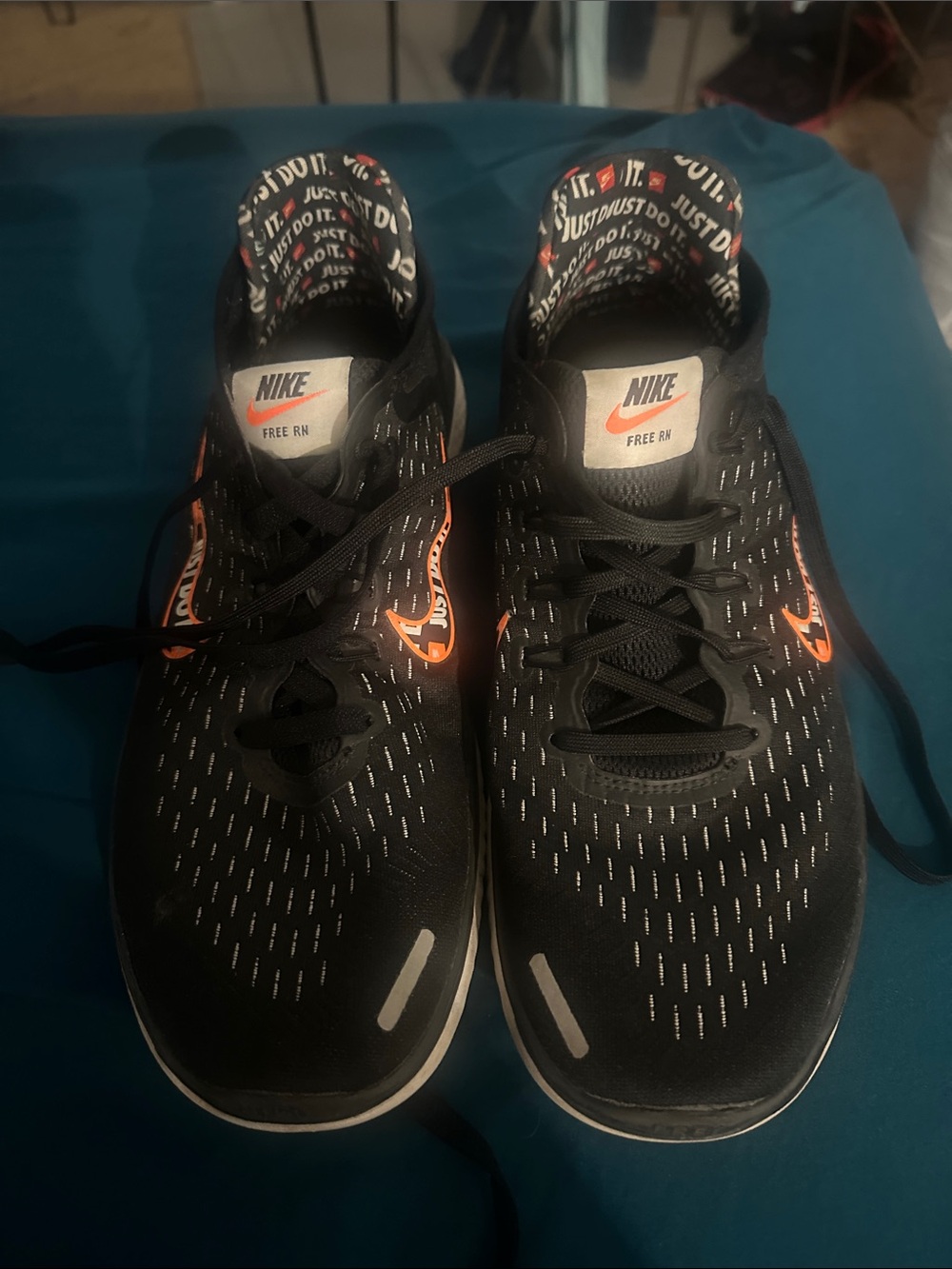 Nike Black and Orange Running Sneakers